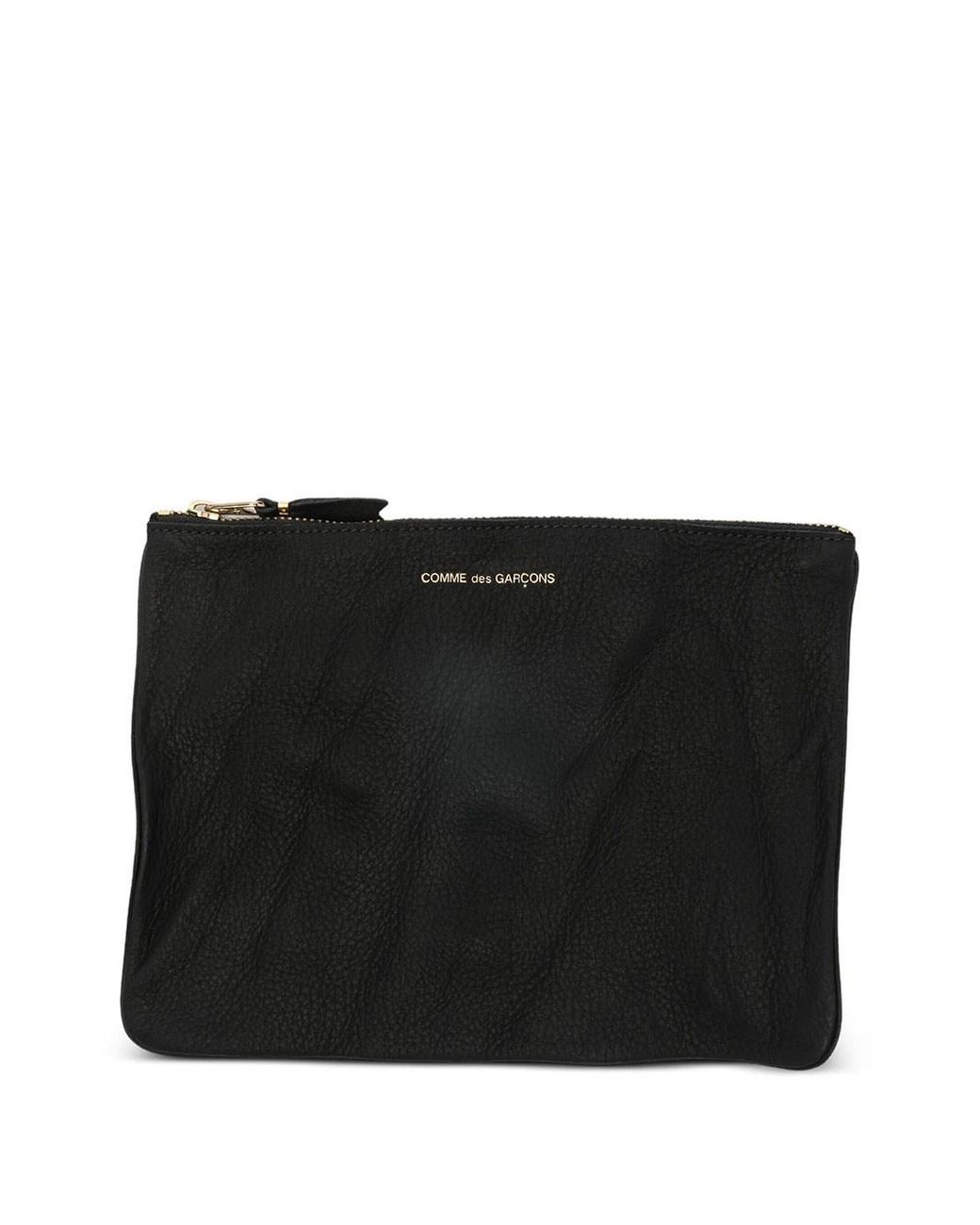 Comme des Garçons Black Washed Leather Wallet With Zip