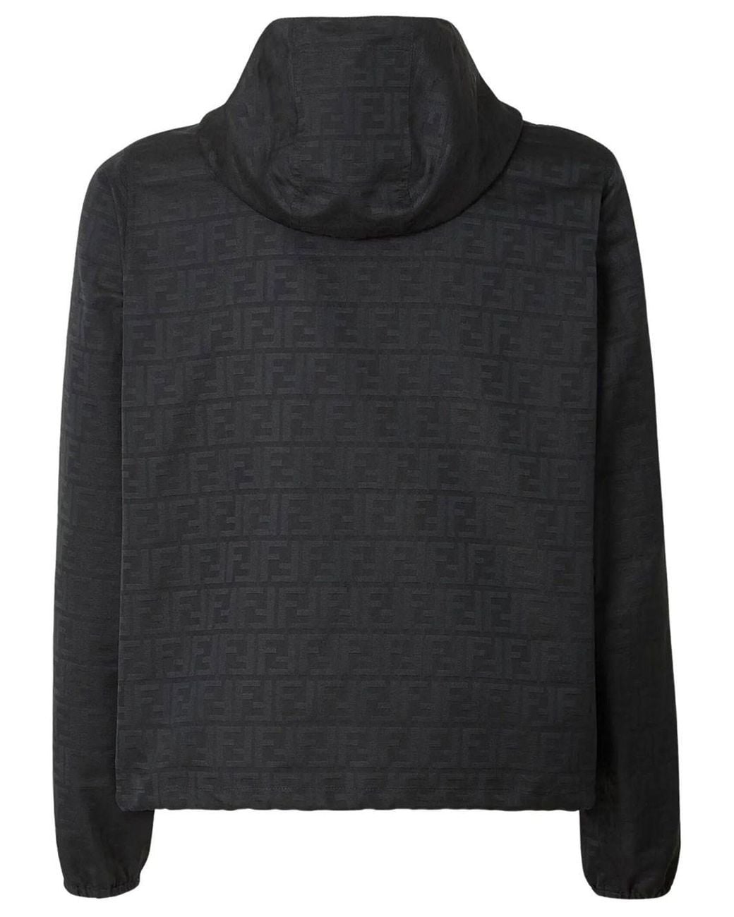 Fendi Black Ff Nylon Blouson With Zip And Hood for men