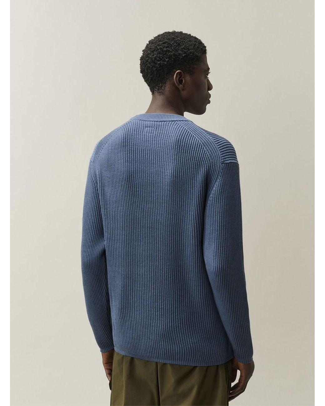 C P Company Blue Lens Crewneck Sweater for men