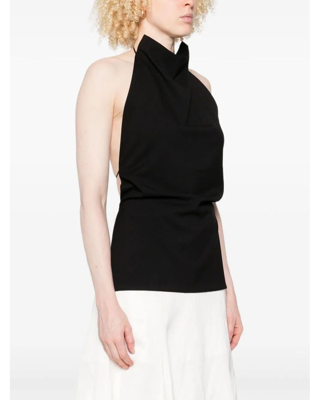 FEDERICO CINA Black Top With Open Back