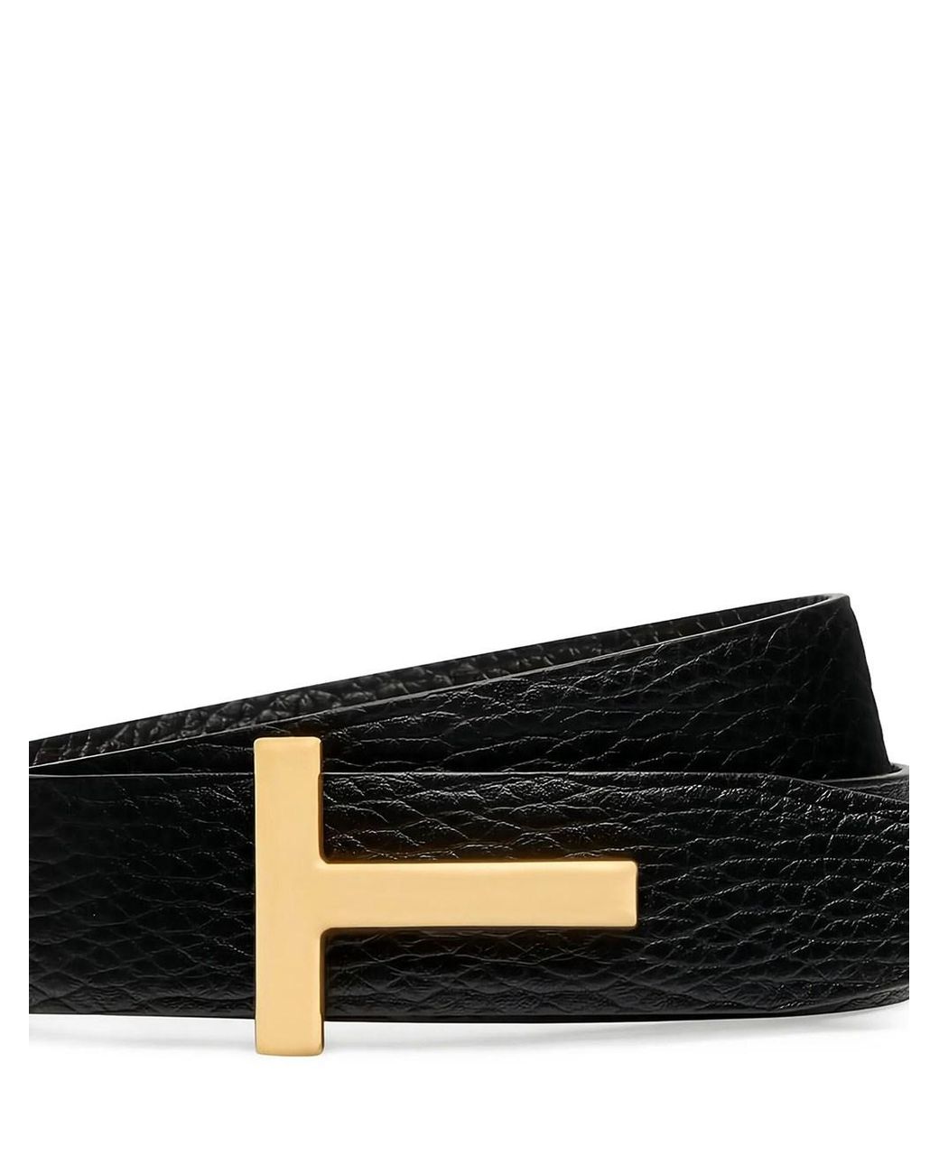 Tom Ford White Textured Reversible Belt for men
