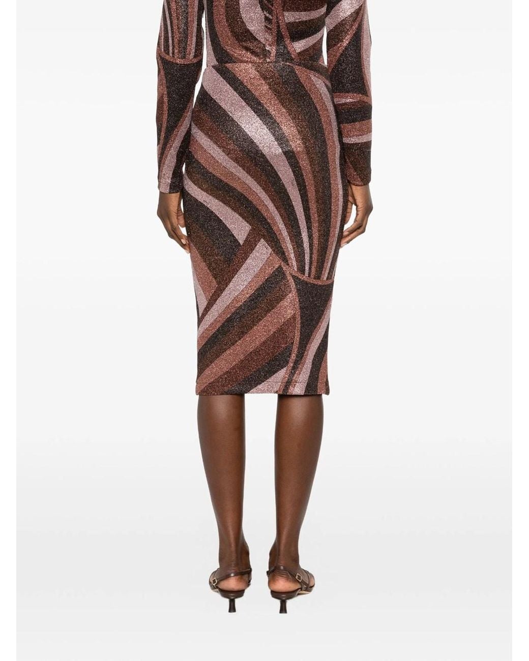 Emilio Pucci Brown Lurex Jersey Skirt