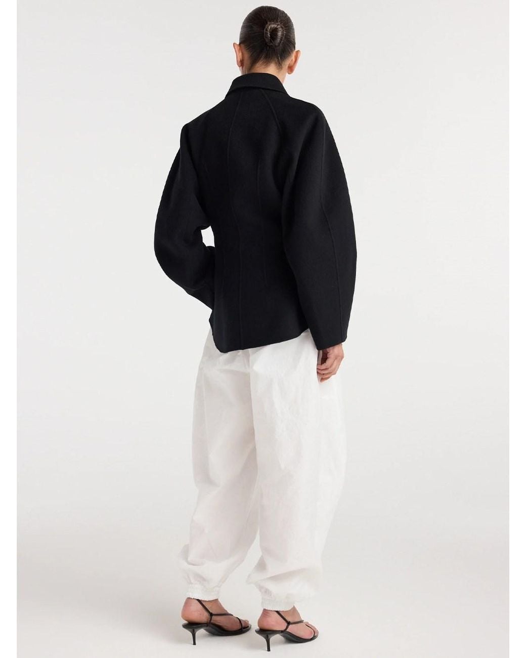 Rohe Black Sculptural Double-Face Wool Jacket