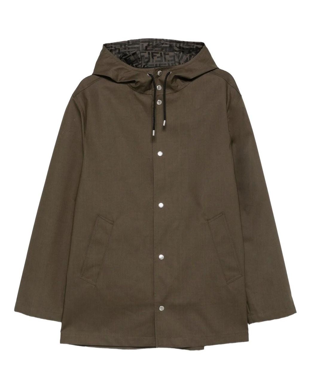 Fendi Brown Mackintosh Fabric Parka With Ff Lining for men