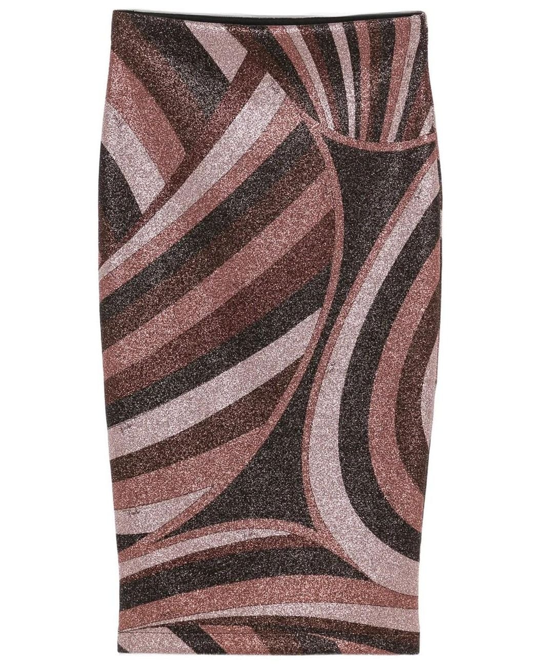 Emilio Pucci Brown Lurex Jersey Skirt