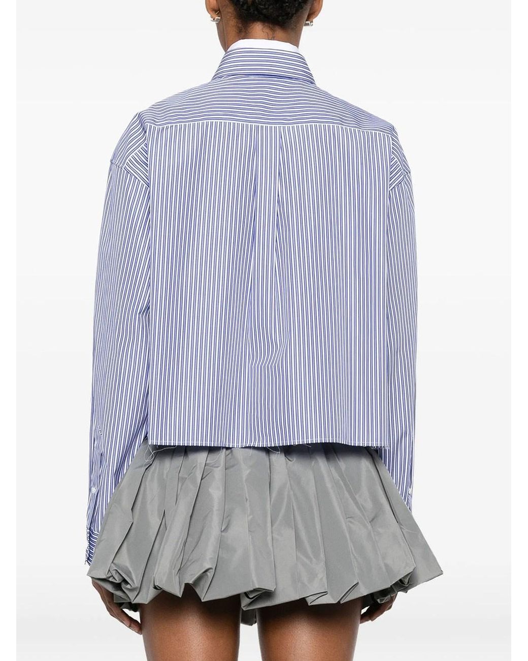 Miu Miu Purple Micro Pinstripe Poplin Shirt