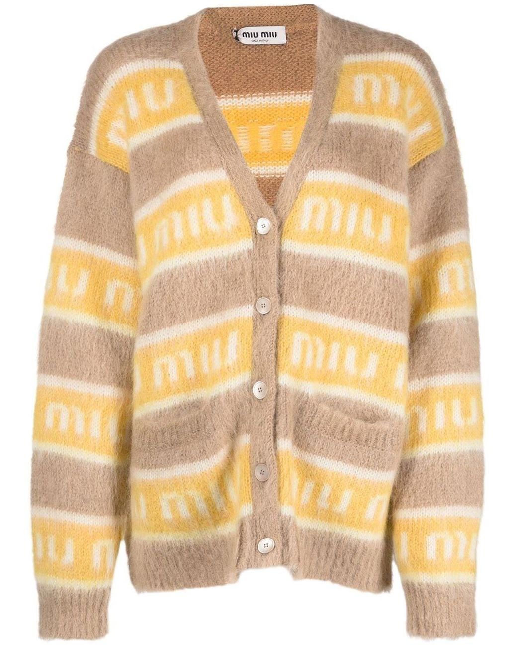Miu Miu Cardigan in Brown | Lyst