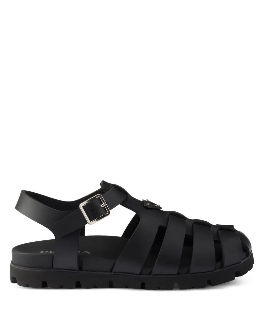 Prada Black Soft Print Sandals For for men
