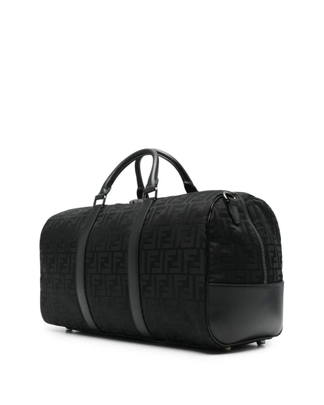 Fendi Black Ff Nylon Medium Travel Bag for men