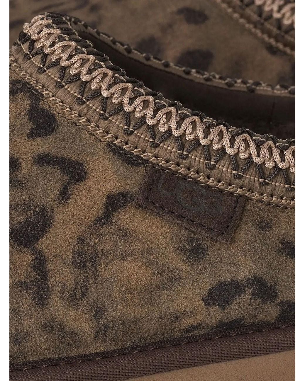 Ugg Brown Tasman Spotted Animal-print Suede Slippers