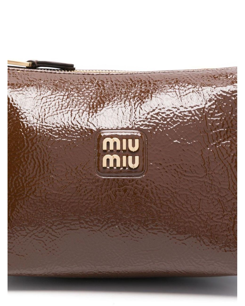 【MiuMiu】Naplak patent leather pouch レザーポーチ バッグ Miu Miu Naplak Patent Leather Pouch in Black | Lyst