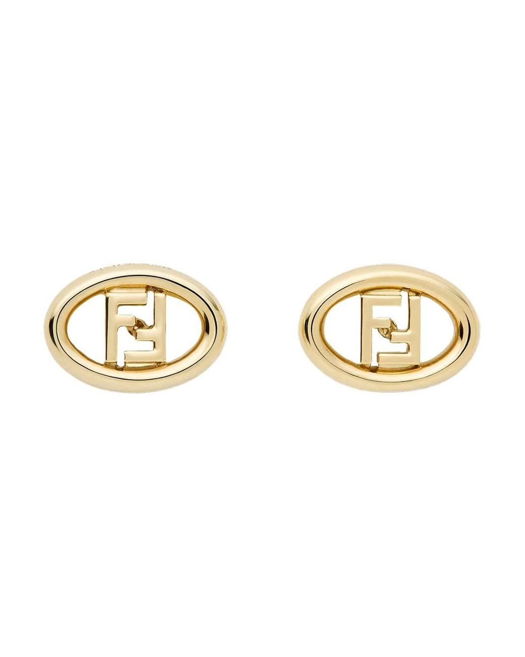 Fendi Metallic Orbit Stud Earrings