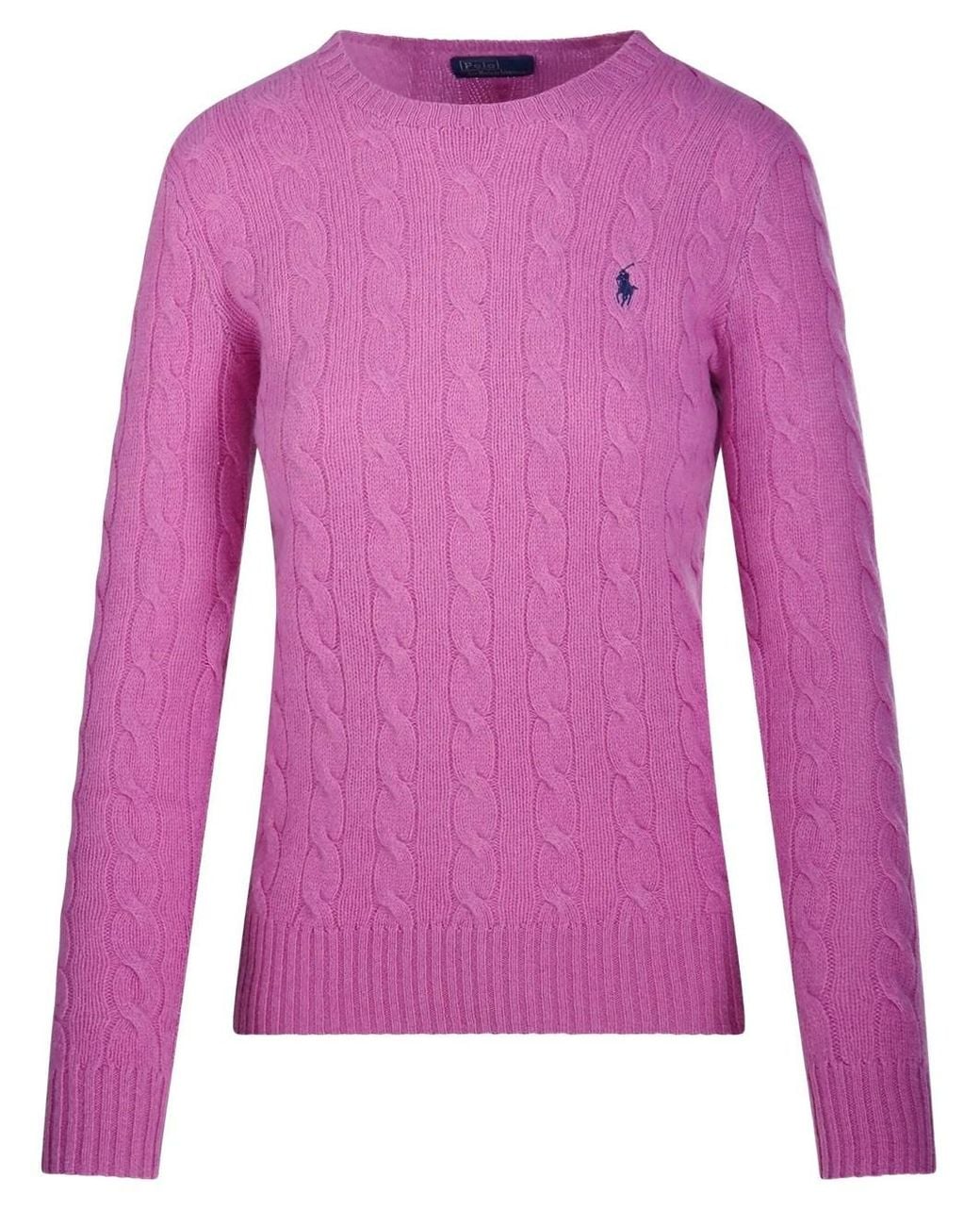 Polo Ralph Lauren Pink Cable Wool And Cashmere Crewneck Jumper for men