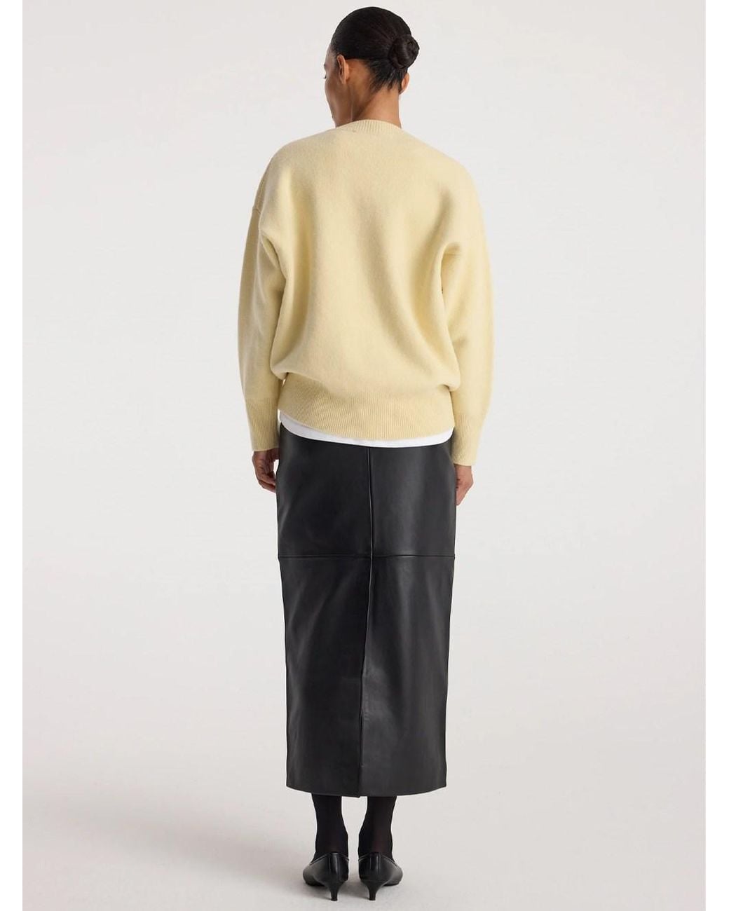 Rohe Black Leather Pencil Skirt