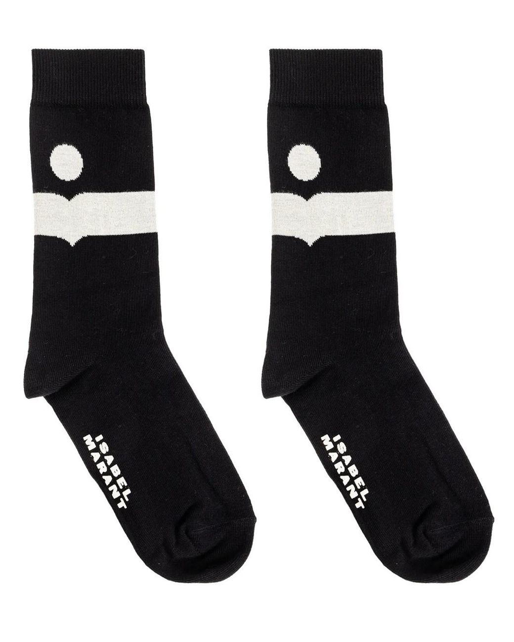 Isabel Marant Black Nesson Mid-Length Socks With Logo