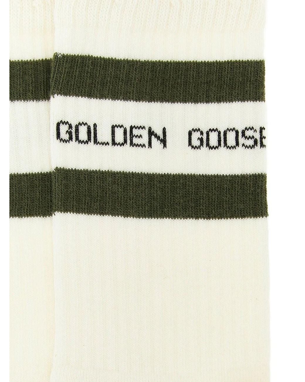 Golden Goose Deluxe Brand White Cotton Socks With Distressed Finishes