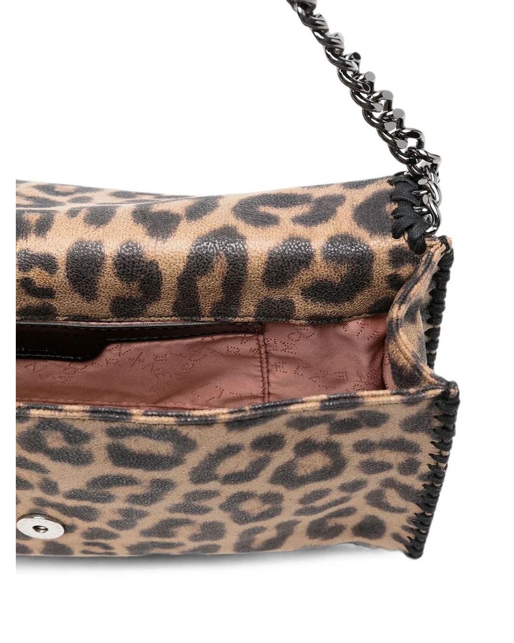 Stella McCartney White Borsa Messenger "Falabella" Motivo Leopardato