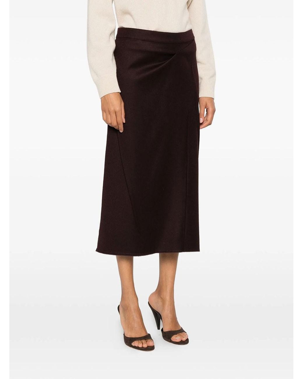 Victoria Beckham Purple Pressed Tailored Skirt