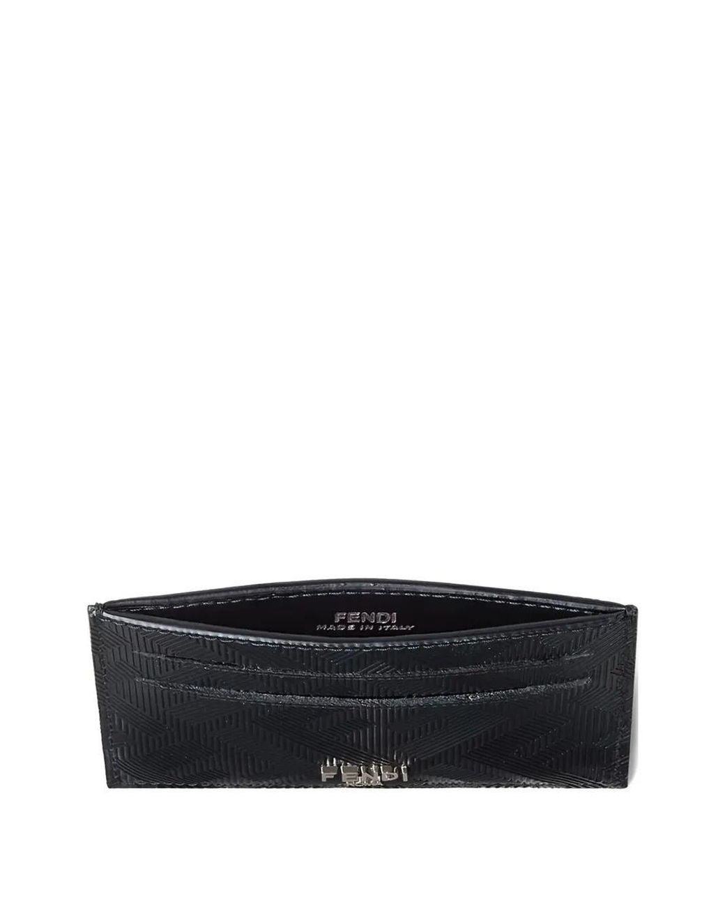 Fendi Black Shadow Slim Cardholder for men