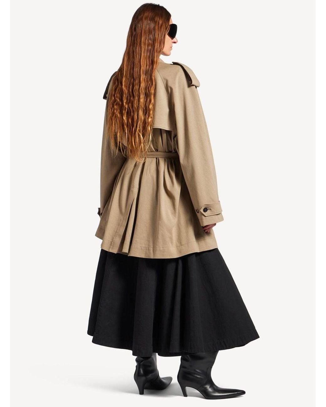 Balenciaga Natural Cotton Cropped Trench Coat