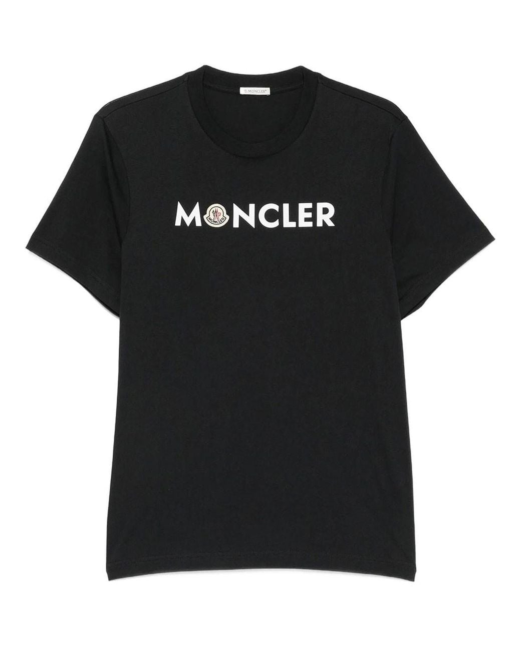 Moncler Black Logo Cotton T-Shirt for men