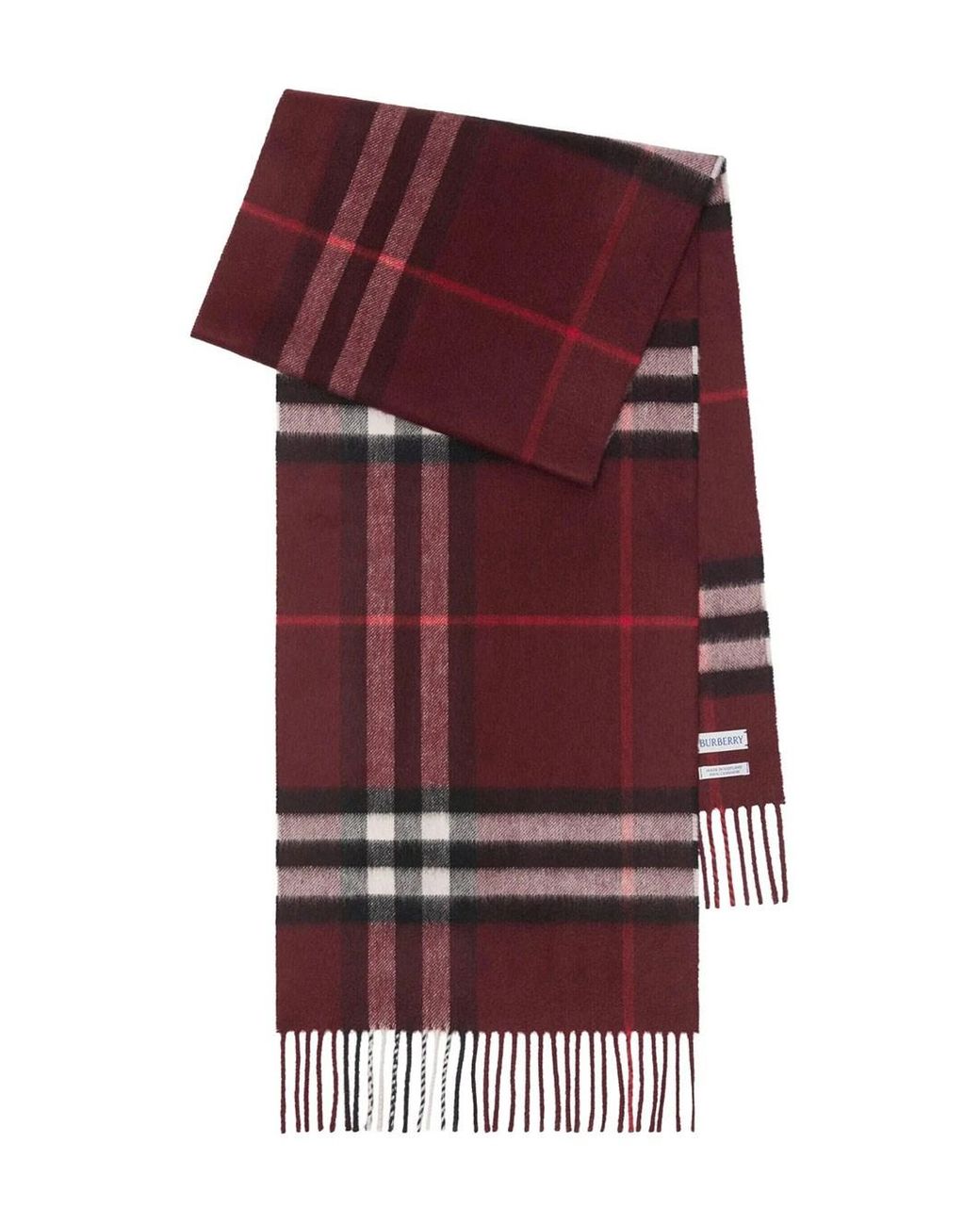 Burberry Red Check Cashmere Scarf