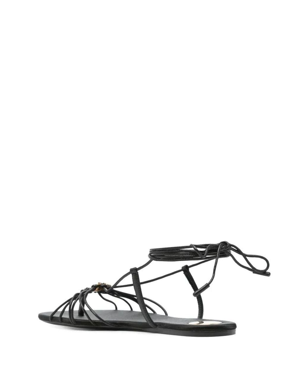 Saint Laurent Black Babylone Leather Sandals