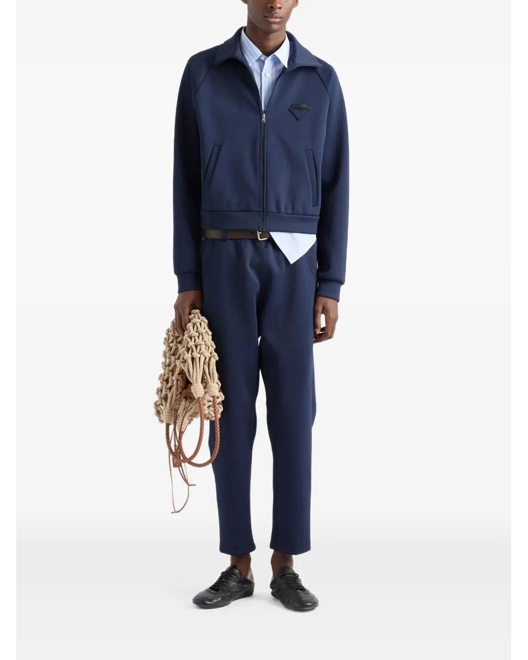 Prada Blue Technical Slim Jacket for men