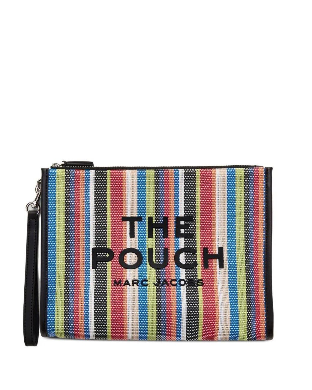 Marc Jacobs White The Stripe Mesh Large Pouch