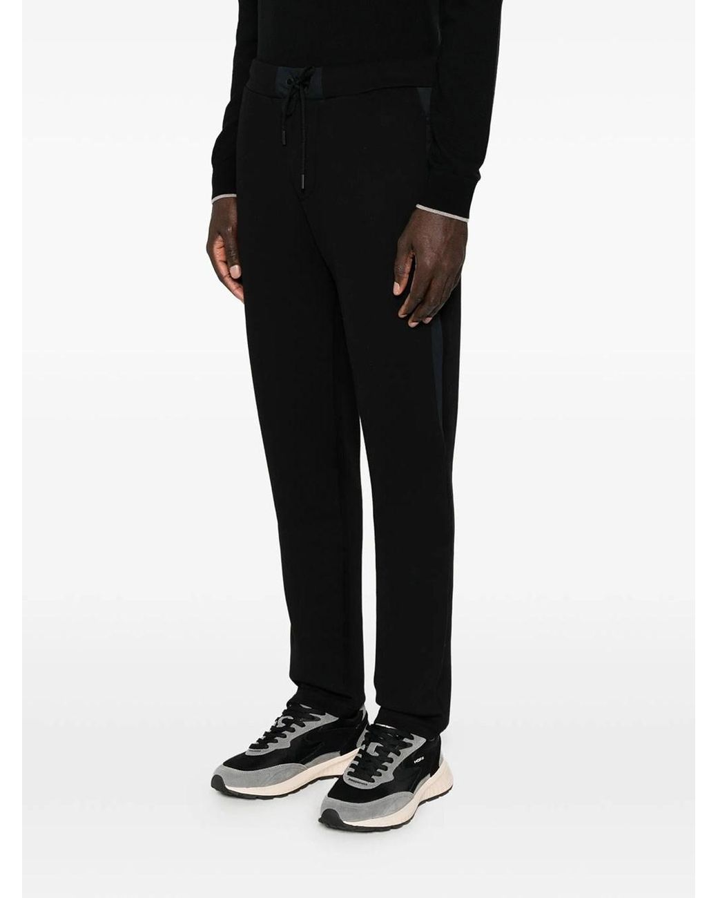 Paul & Shark Black Jersey Sweatpants With Drawstring for men