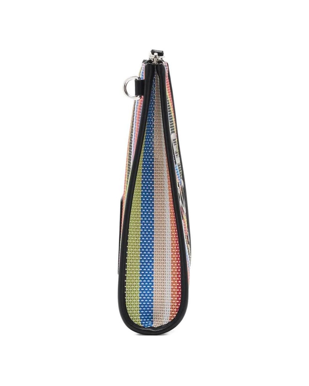 Marc Jacobs White The Stripe Mesh Large Pouch