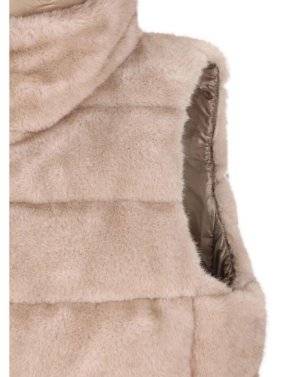 Herno Natural Faux Fur Padded Sleveless Jacket
