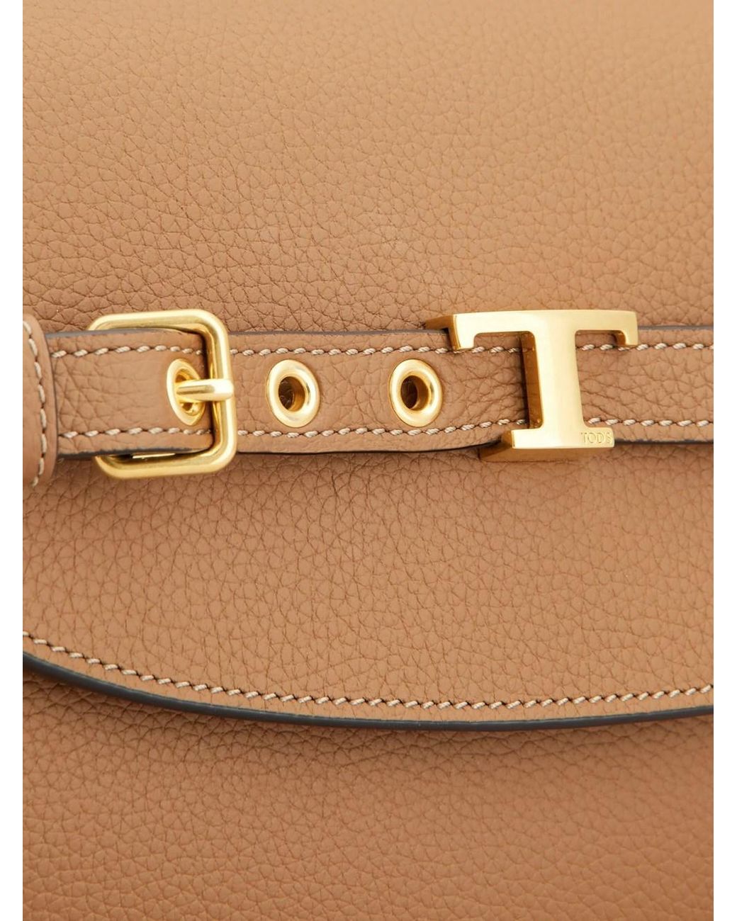 Tod's Brown T Signature Mini Leather Shoulder Bag