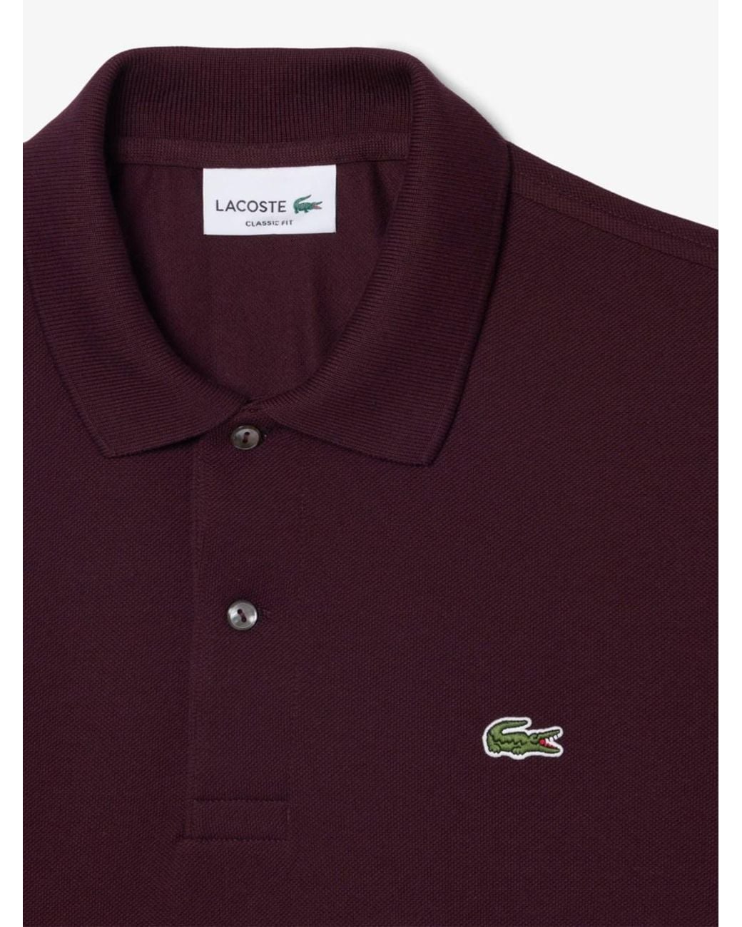 Lacoste Purple Classic Fit Long Sleeve L.12.12 Polo for men