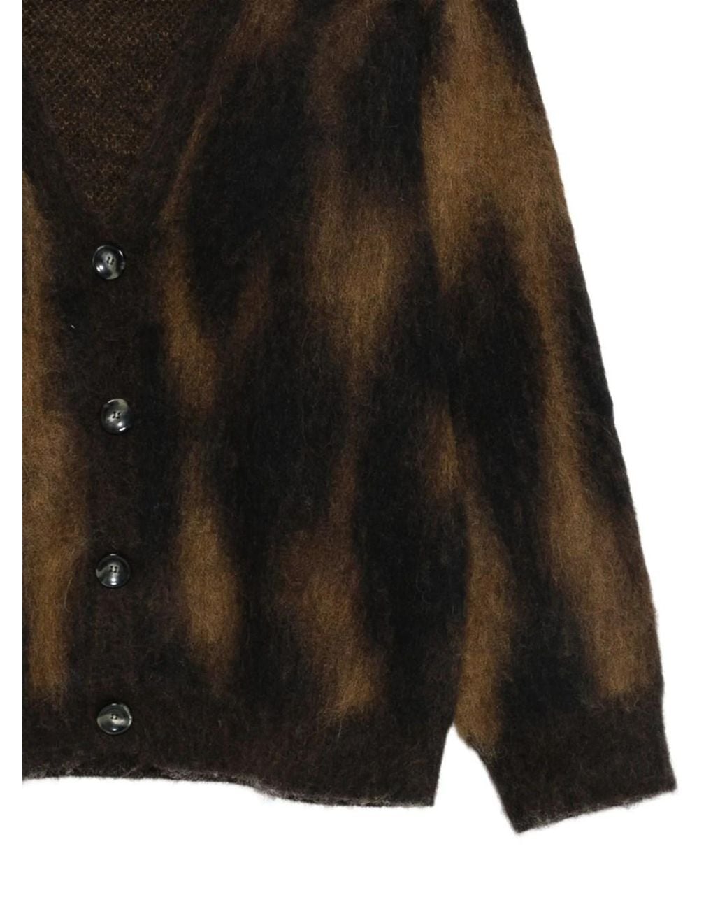 Roberto Collina Black Oversized Jacquard Animal-print Wool Cardigan