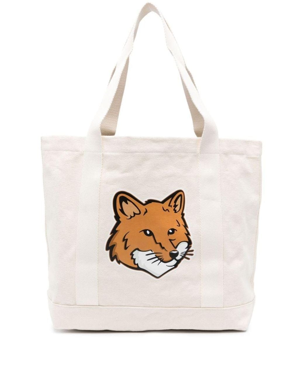 Maison Kitsuné White Chillax Fox Tote Bag