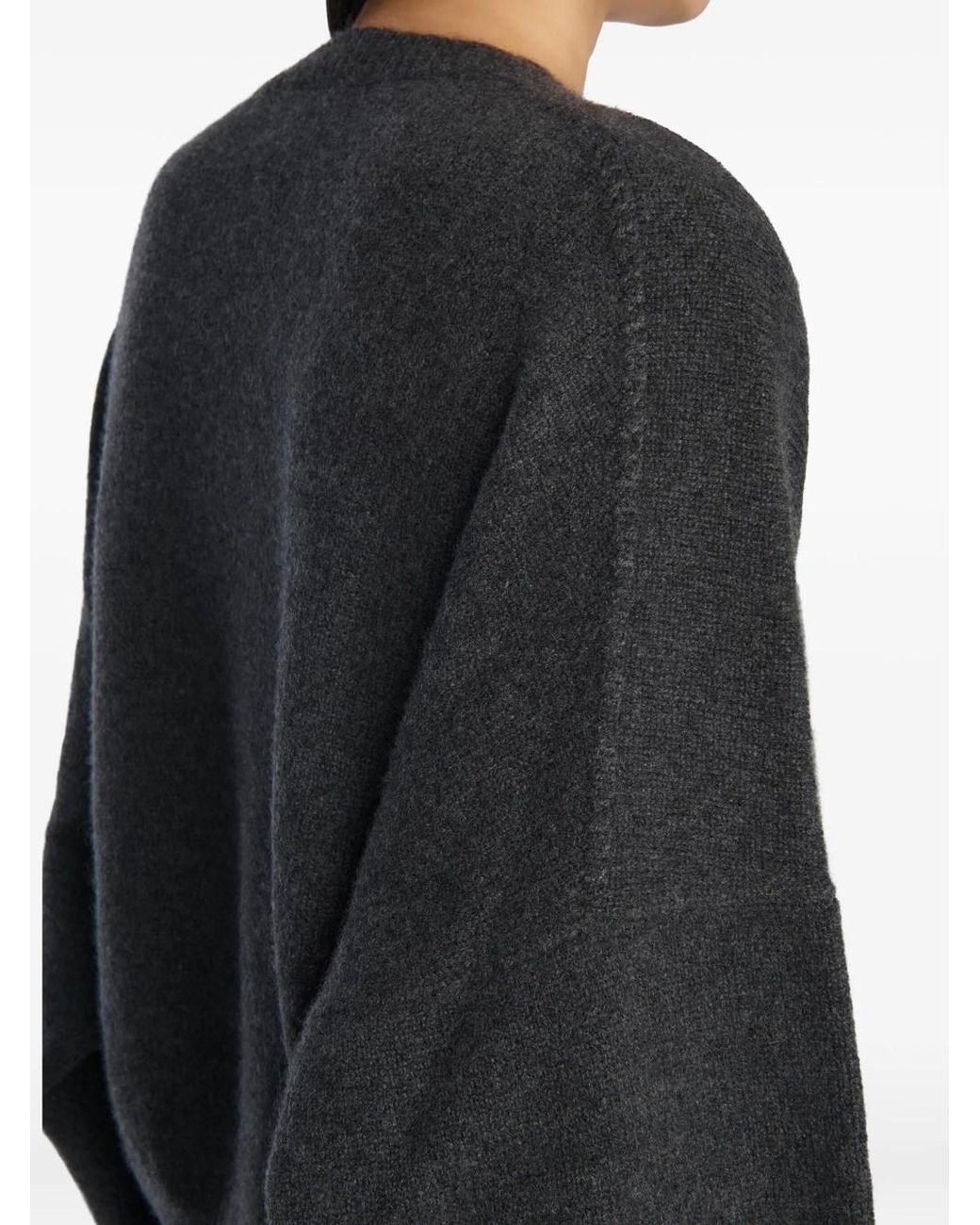 Khaite Black Charcoal Solid Crew Neck Sweater