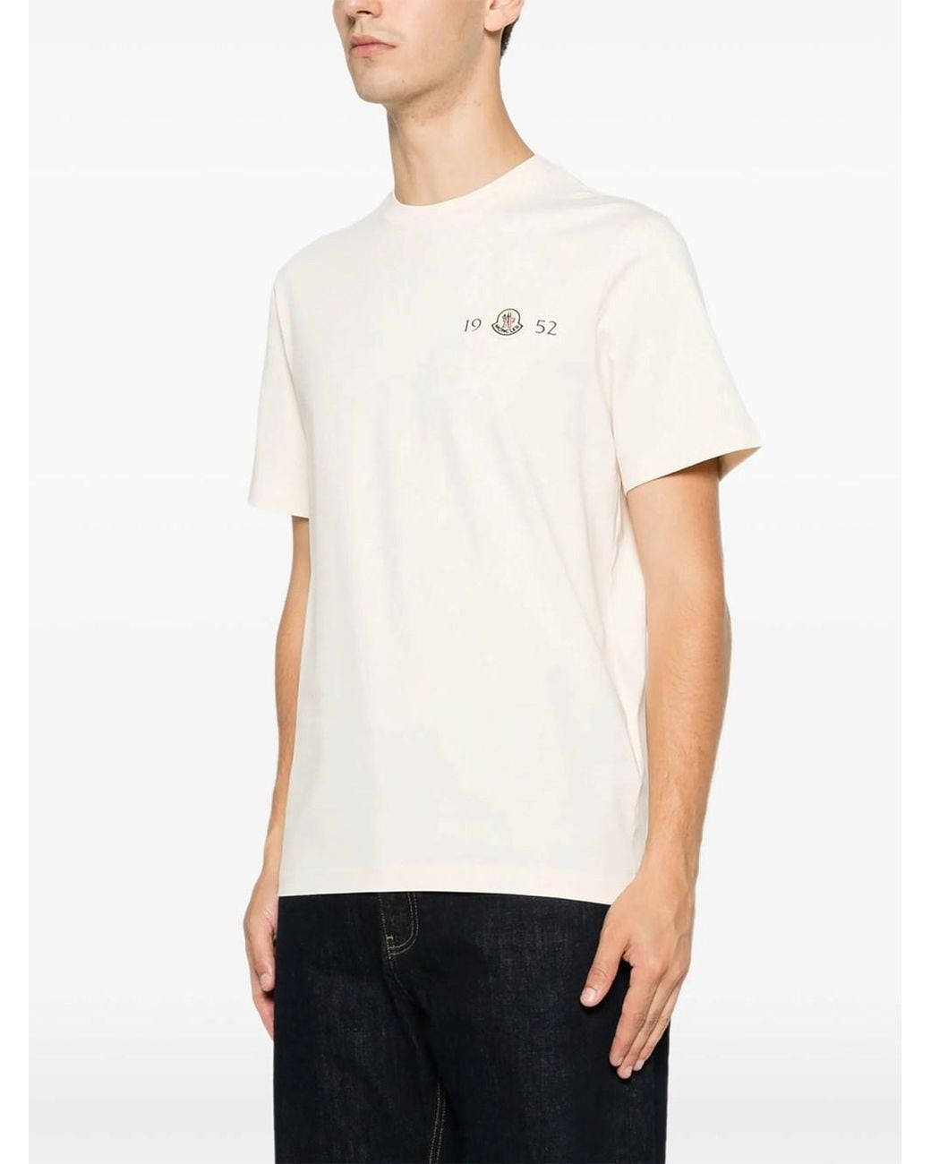 Moncler Natural Logo Cotton T-Shirt for men