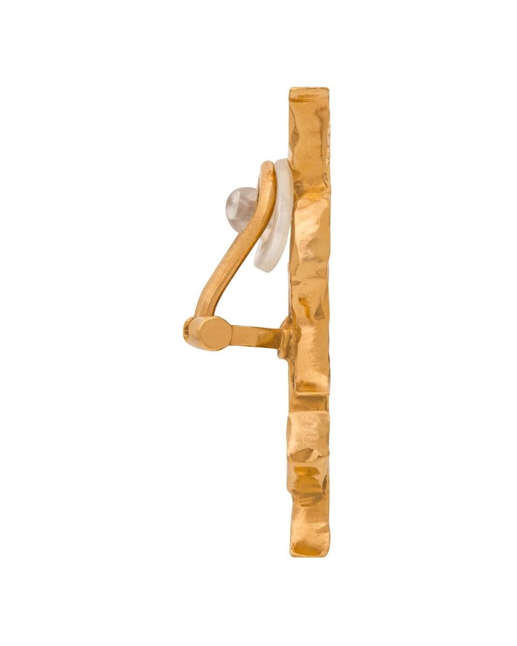 Saint Laurent Metallic Cassandre Single Clip-On Earring