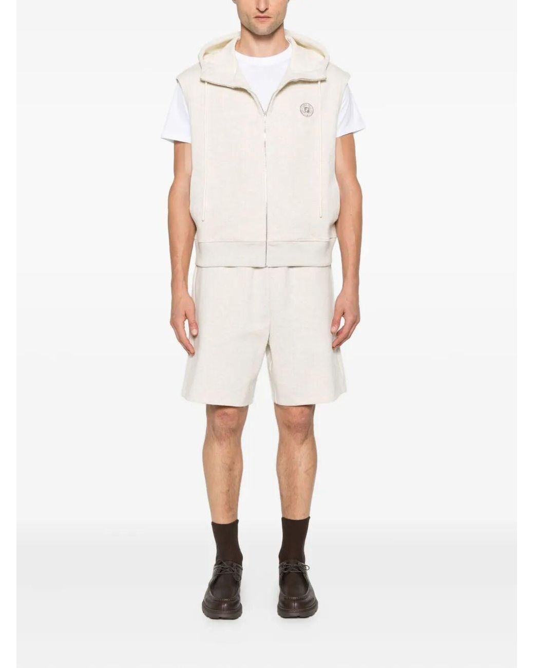 Fendi White Stamp T-Shirt for men