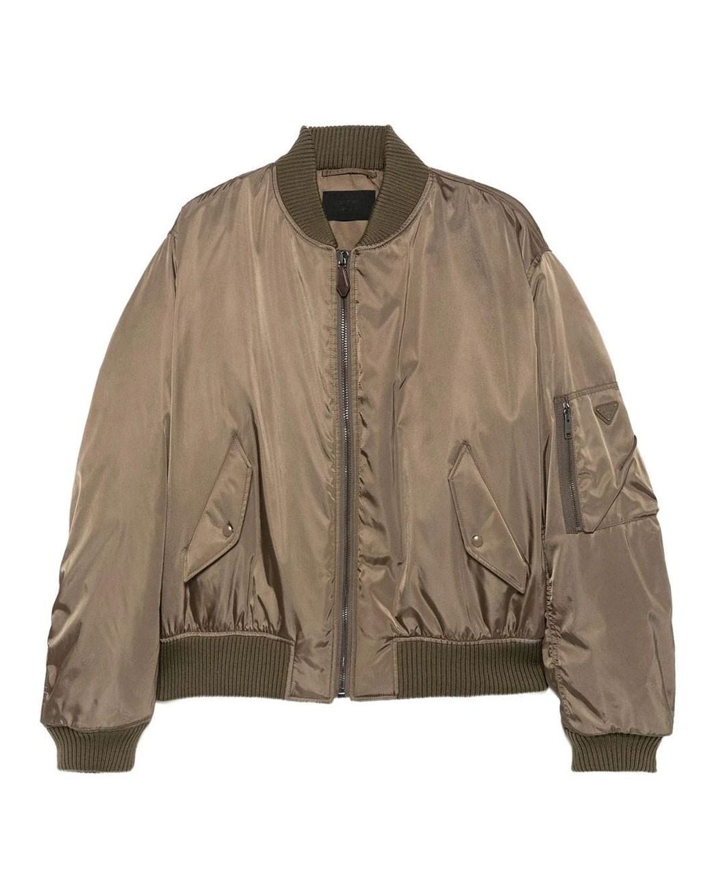 Prada Brown Re-Nylon Bomber Jacket for men