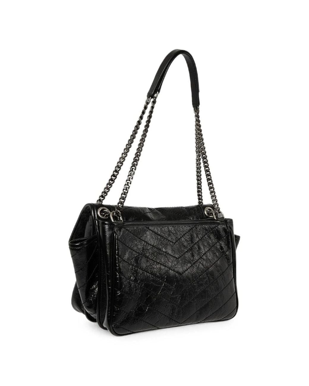 Saint Laurent Black Niki Tripouch Bag In Vintage Leather