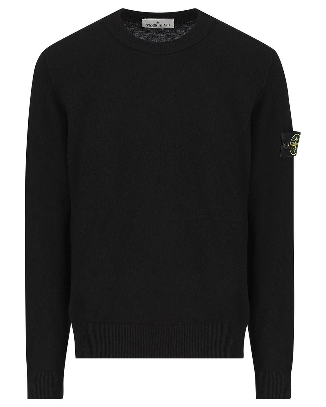 Stone Island Black Wool Sweater for men