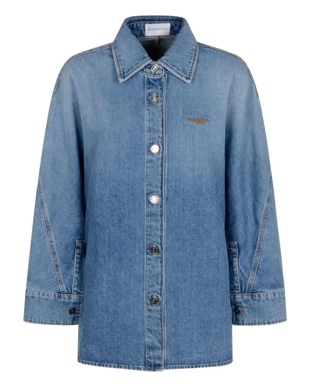 Givenchy Blue Short Cocoon Denim Shirt