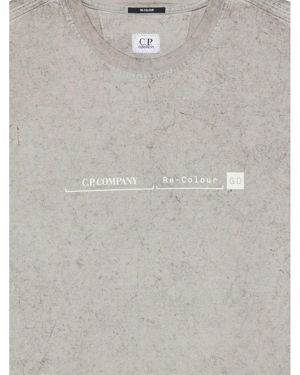 C P Company Gray C.P.Company Mercerized Jersey Logo-Print T-Shirt for men