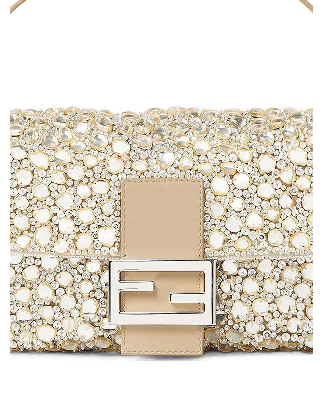 Fendi White Baguette 26424 Ricamo Cabocho