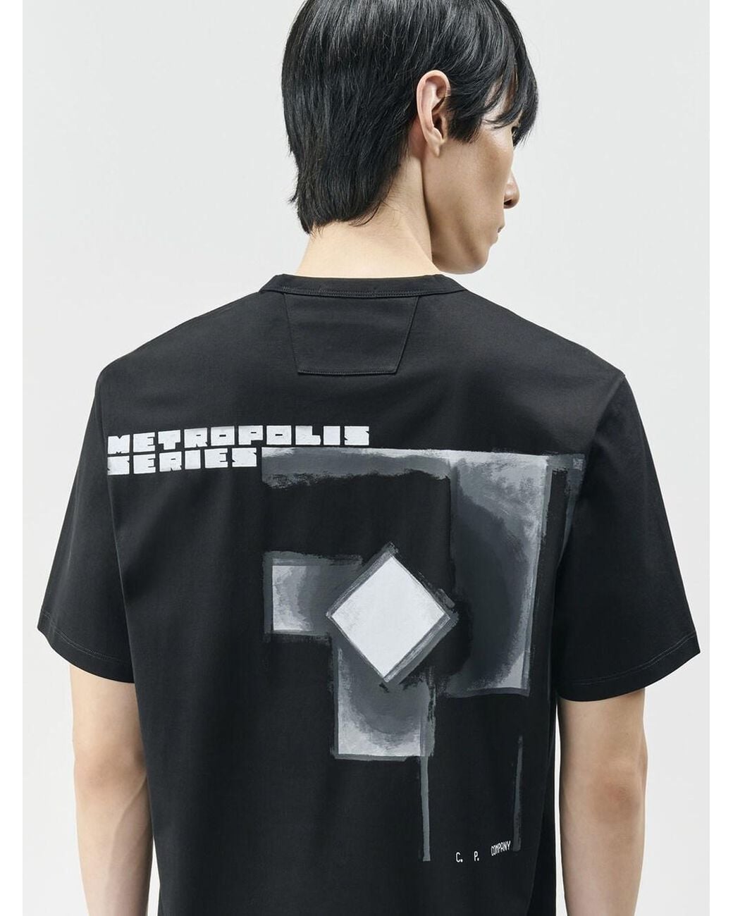 C P Company Black T-Shirt "Metropolis Series" for men