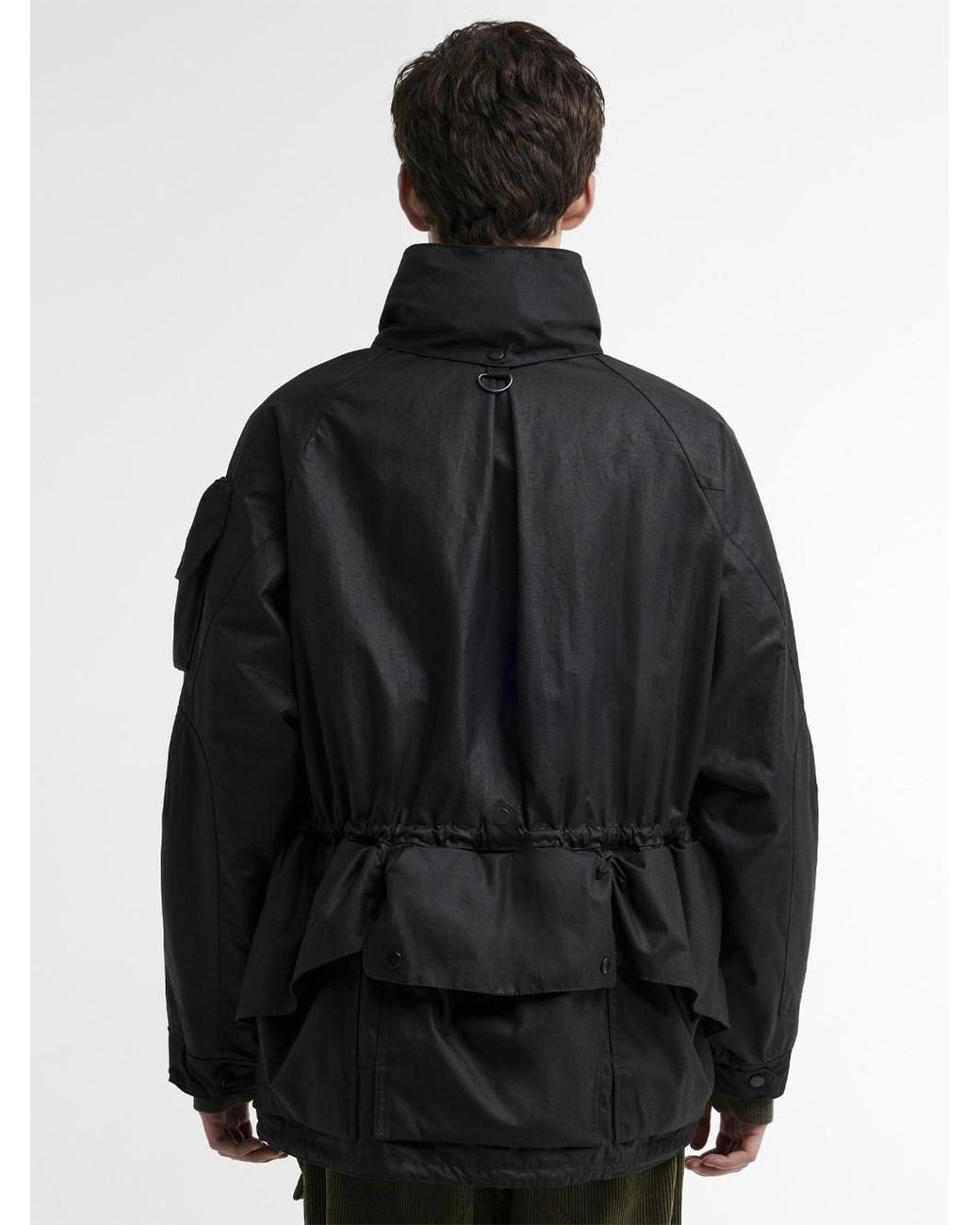 Barbour Black X Norbit: Waxed Ripstop Fabric Jacket for men