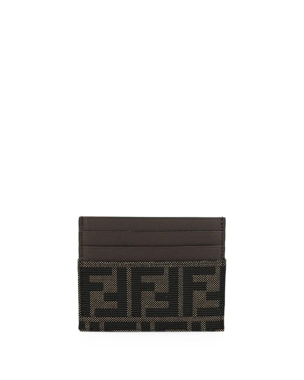 Fendi Multicolor Portacarte Ff Jacquard Zucca E Pelle for men