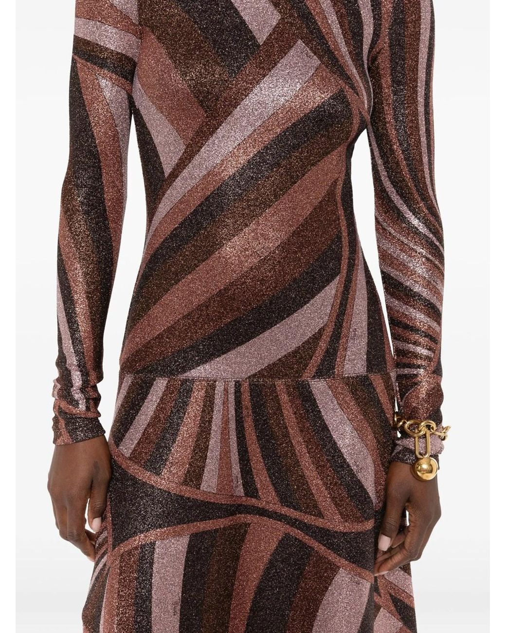 Emilio Pucci Brown Lurex Jersey Dress